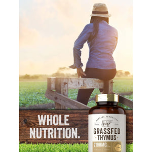 Carlyle Grass Fed Beef Thymus | 2100Mg | 200 Capsules | Bovine Supplement | Pasture Raised, Non-Gmo, Gluten Free | by Herbage Farmstead
