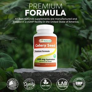 Best Naturals Celery Seed 600 Mg Tablet, 180 Count (817716014401)