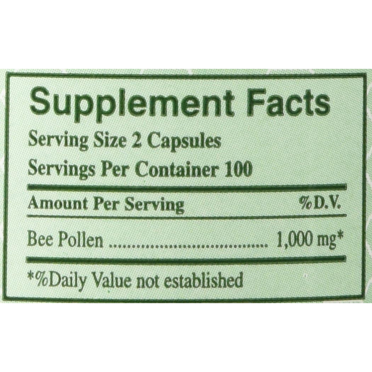 Y.S. ECO Bee Farms 100% Pure Bee Pollen 1,000Mg- 200 Capsules