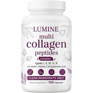 LUMINE Multi Collagen Complex Capsules – Non-Gmo, Gluten-Free & Easy to Swallow (120 Capsules)