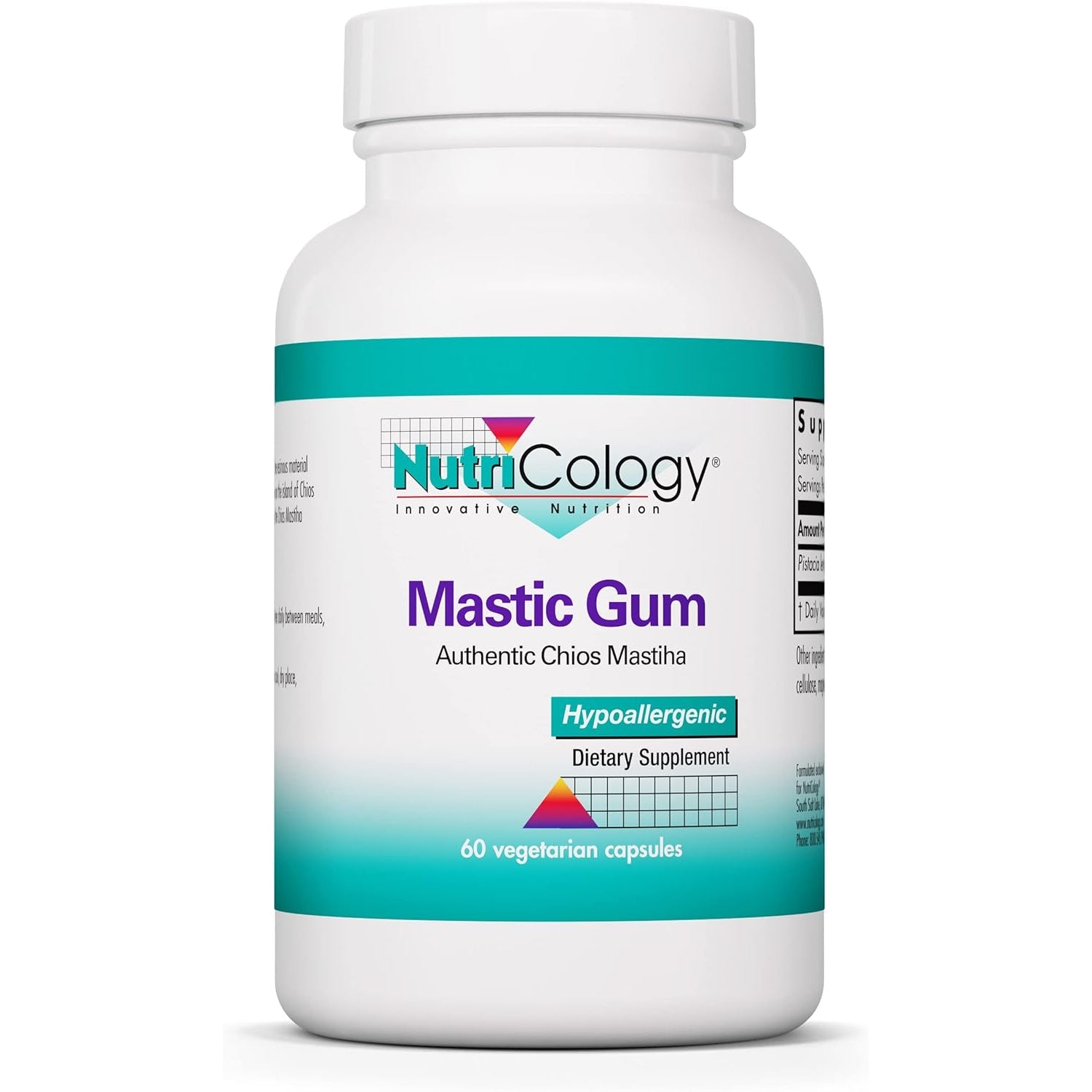 Allergy Research Group Nutricology Mastic Gum - Supports Digestive Comfort - Delivers 1000 Mg Chios Mastic Gum Resin per Serving - Vegetarian & Hypoallergenic - 30 Servings - 60 Capsules