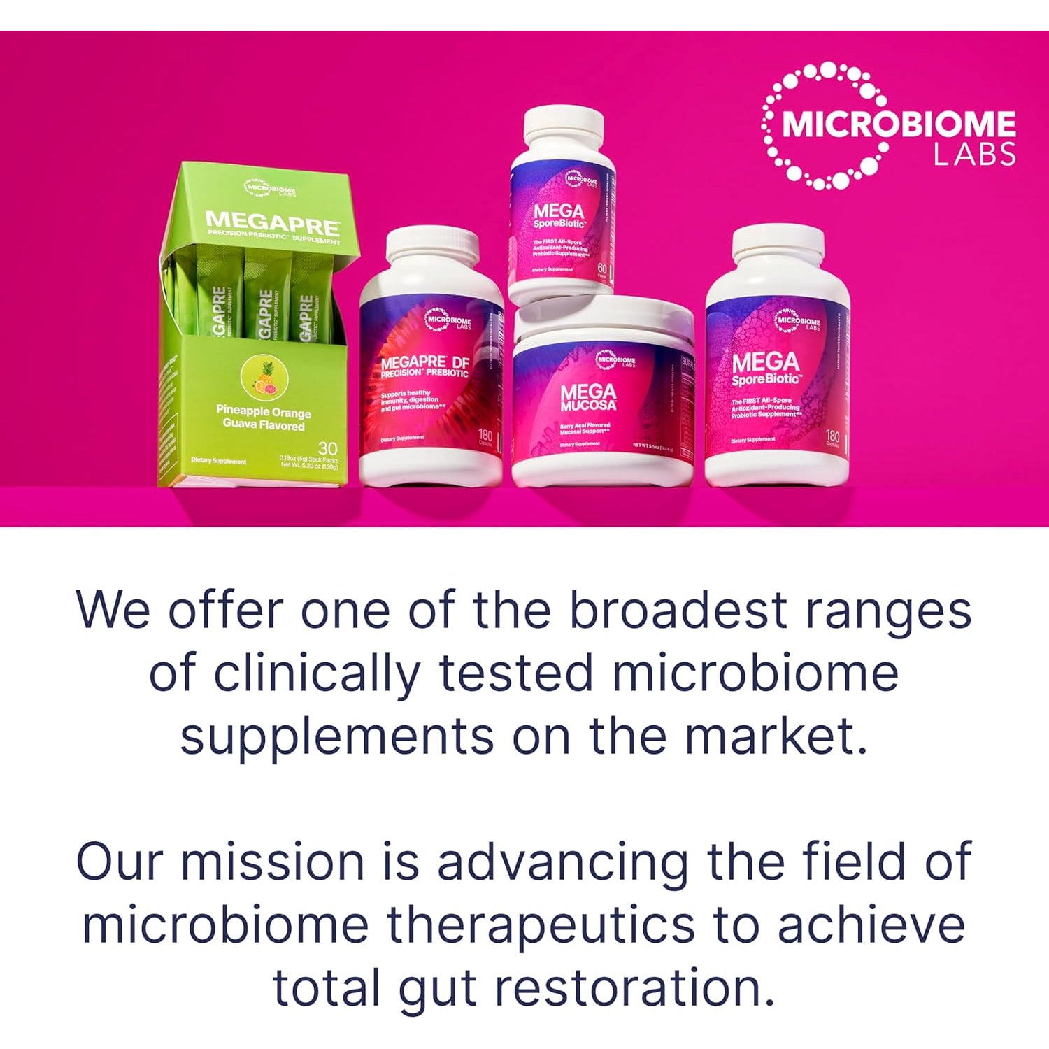 Microbiome Labs Megamucosa Gut Health Powder - Digestive Supplement with Complete Mucosal Support for Healthy Gut & Immune Function - Dairy-Free Immunoglobulins & Amino Acids - Berry Acai (5.5 Oz)