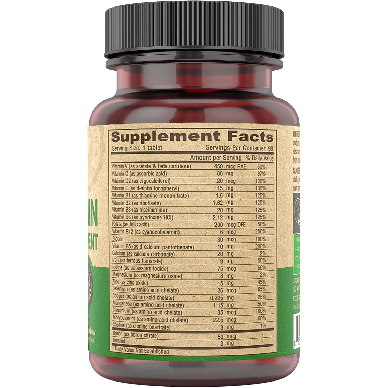 DEVA Vegan Multivitamin for Women & Men with Iron, Vitamin C, E, B Complex Vitamins, Zinc, 90 Tiny Tablets