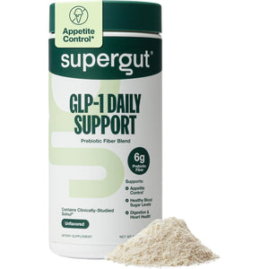 Supergut GLP1 Daily Support - High Fiber GLP-1 Supplement Powder for Women & Men - Sugar-Free Drink Mix for Gut Health (20 Servings)