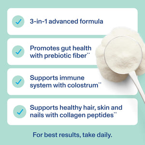 Vital Proteins® Advanced Collagen + Colostrum + Prebiotic Fiber, 2.5G VERISOL® Collagen Peptides, Supports Gut, Immune Health**, Hair, Skin & Nail Support**