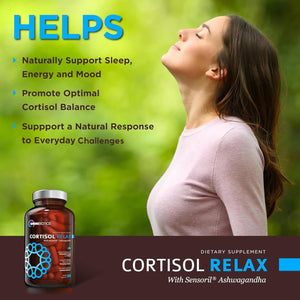 Omnibiotics Cortisol Supplement for Women and Men - High Cortisol Manager with Ashwagandha, L-Theanine, Magnolia Extract, Phosphatidylserine to Support Relaxation, Calm, Detox - 60 Vegan Capsules