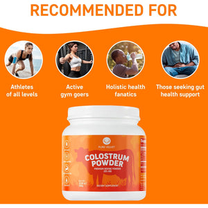 Pure Velvet Colostrum Powder for Gut Health, Bloating, Hair Growth, Immune Support, Bovine Cow Sourced Colostrum Protein, Lactoferrin Supplement, Contains Dairy with Immunoglobulins (Igg) (10 Ounce)