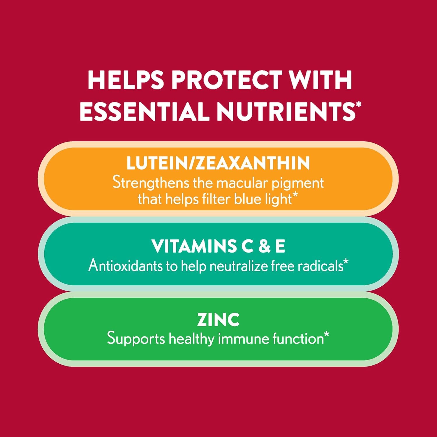 Ocuvite Eye Vitamin & Mineral Supplement, Gummy Multivitamin for Eyes, Zinc, Vitamin C & E, Lutein & Zeaxanthin Supplements for Vision Support for Adults, 60 Gummies