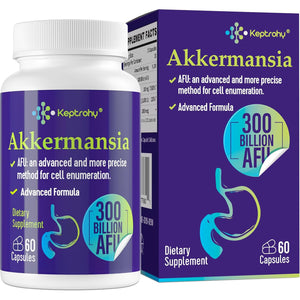 300 Billion AFU Akkermansia Muciniphila - a Live Probiotics for Women Men, Supports GLP-1 Digestive Gut, Immune & Overall Health, Enhances Gut Digestive Lining Function, 60 Count (Pack of 1)