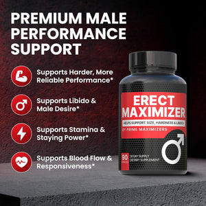 Premium Male Enhancement | Rapid Acting Blood Flow Support | Bigger, Rock Hard, Longer | 9 in 1 Intimacy Complex to Restore Confidence, California Manufactured, 3Rd Party Tested – 90 Caps