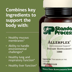 Standard Process Inc. Allerplex, Lung Health Support Supplement, Dietary Supplement with Vitamin a & Pneumotrophin PMG, Support Healthy Mucous Membranes, Supports Seasonal Challenges - 150 Capsules