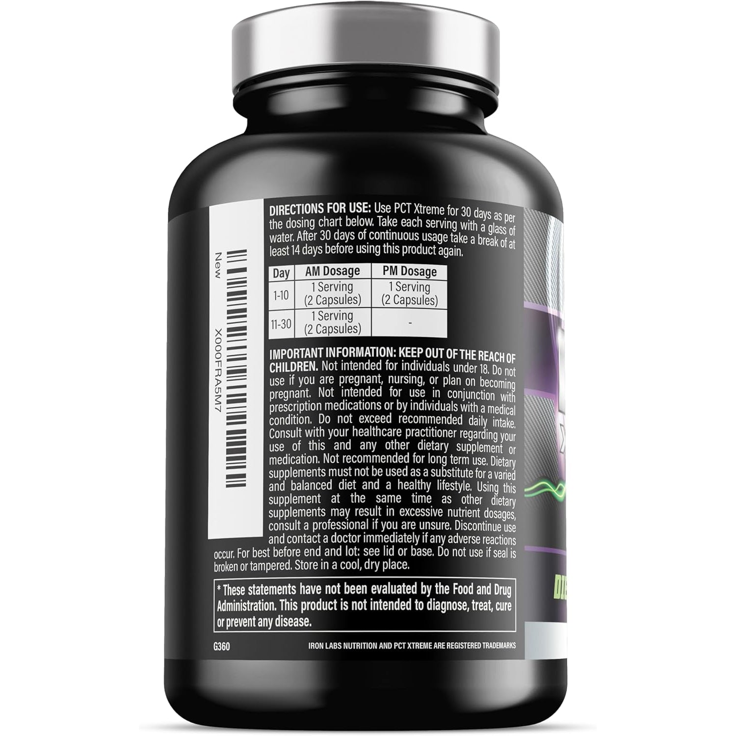 Iron Labs Nutrition PCT Xtreme - PCT Supplement for Men - 30 Day Course - Post Cycle Support Booster (80 Capsules)