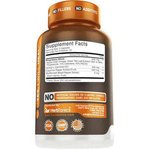 Herbtonics Thermogenic Burner + Apple Cider Vinegar – Weight Management Supplement for Women & Men, Supports Appetite Management, Metabolism & Energy, 60 Vegetarian Capsules