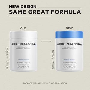 Codeage Akkermansia Muciniphila Probiotic Supplement - 3-Month Supply of Akkermansia & Chicory Inulin - Daily Synbiotic Probiotic Chicory Root - 100 Million Afus - Gluten-Free - 90 Capsules
