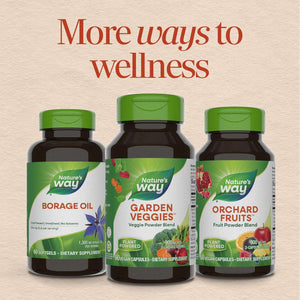 Nature'S Way Garden Veggies, Vegetable Supplement Capsules, Plant-Powered Powder Blend Made with 12 Different Vegetables, Green Superfood Veggie Blend for Daily Wellness, 60 Capsules