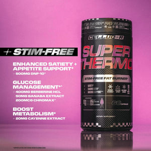 Cellucor Super Thermo™ Stim-Free Fat Burner | Thermogenic, Appetite, and Glucose Support | 60 Capsules