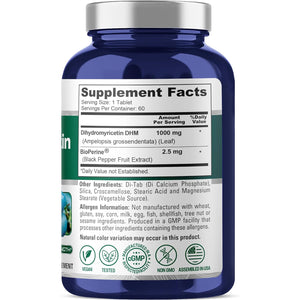Nusapure Dihydromyricetin (DHM) 1,000Mg 60 Veggie Tablets (No GMO & 100% Vegetarian)