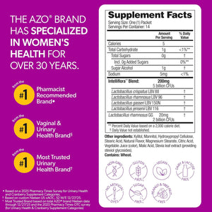 AZO Vaginal Probiotic Mini-Chews for Women, Supports Healthy Vaginal Odor, Healthy Vaginal Flora, Yeast Balance and Ph*, Delicious Fruit Punch Taste, 14 Count