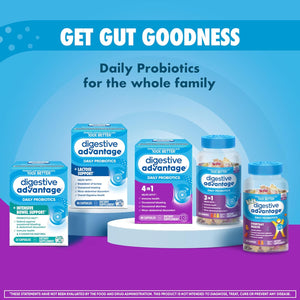 Digestive Advantage Daily Probiotic Gummy for Kids, Multi, Natural Fruit Flavours, 80.0 Count