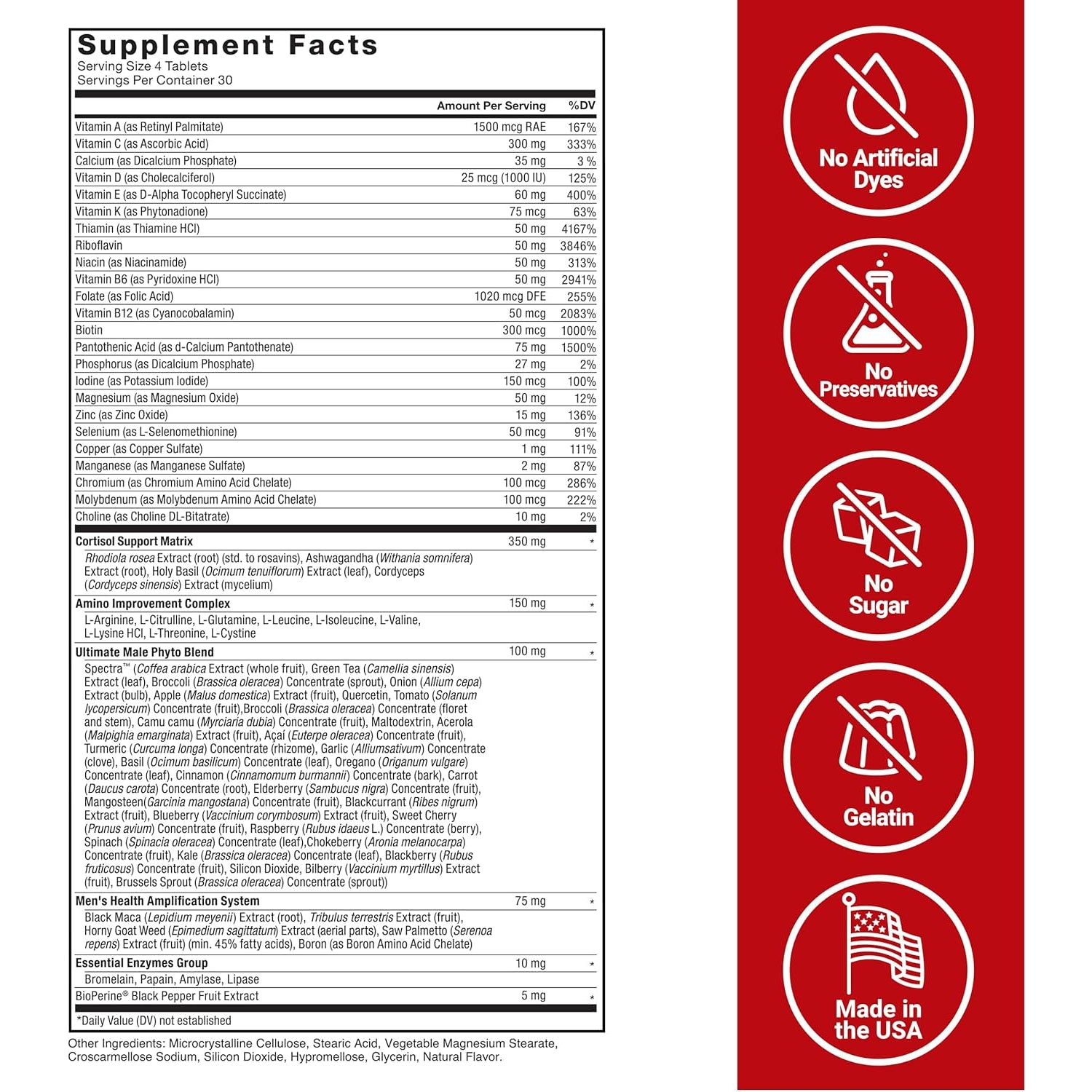 Force Factor Test X180 Multivitamin, Testosterone Support Multivitamin for Men with 50+ Nutritional Ingredients & 13 Essential Vitamins to Help Support Muscle, Strength, Energy & Vitality, 120 Tablets
