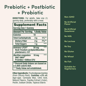 Nature’S Bounty Pre + Pro + Postbiotic Gummies for Digestive Health, Immune Support - Probiotic Gummies for Gut Health, Tropical Mango Flavor, 30 Ct