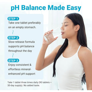 Alkalife Ph Balance Tablets, 1 Pack, Alkaline Mineral Support without the Bottles, Enteric-Coated for Maximum Absorption, Potassium & Sodium Bicarbonate, Immune Support, 90 Tablets (1 Month Supply)