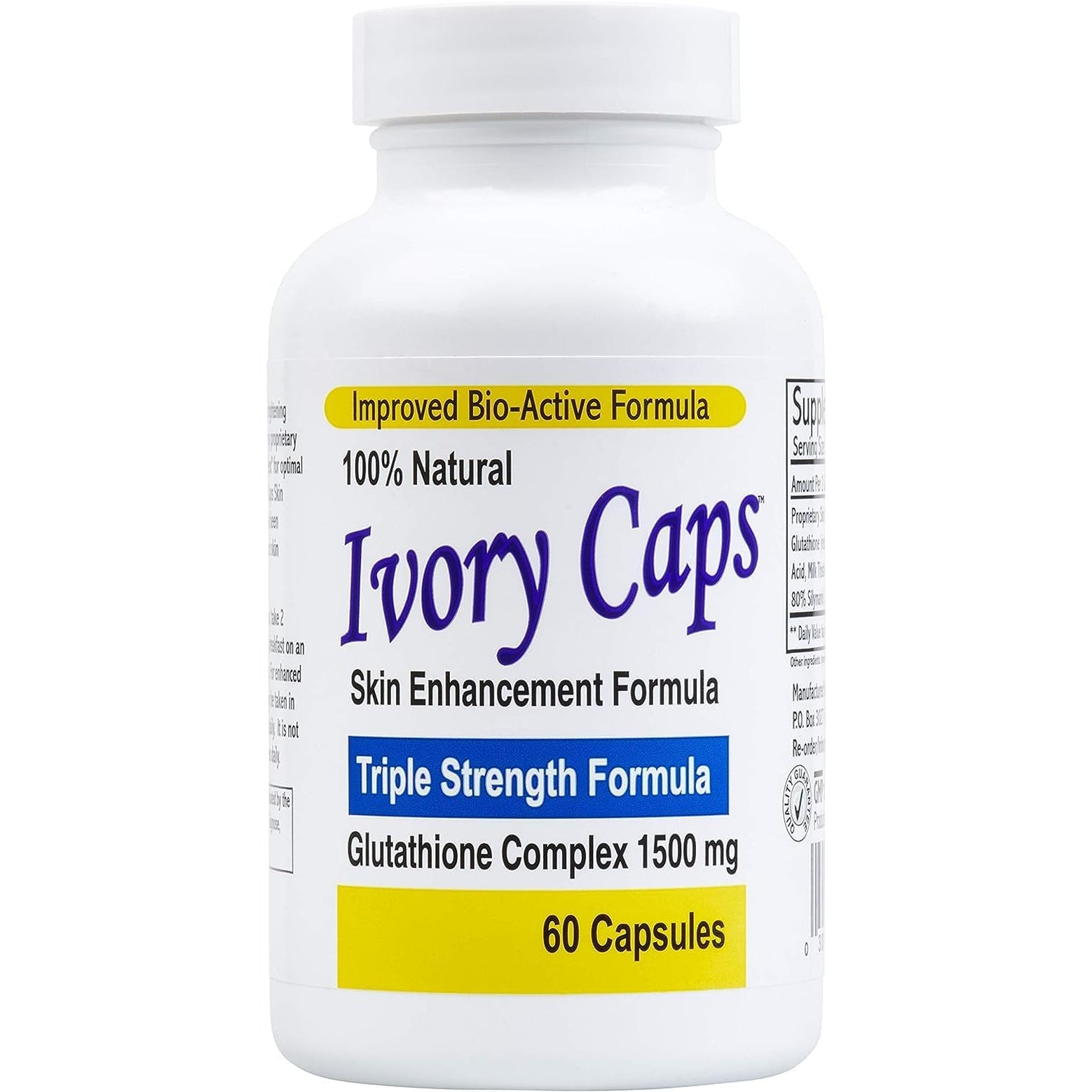 Ivory Caps - Maximum Potency Glutathione 1500"Skin Whitening" Complex **Sale REG. $49.99 - Now $29.99 - Free Shipping