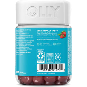 OLLY Goodbye Stress Gummy, GABA, L-Theanine, Lemon Balm, Stress Relief Supplement, Berry - 42 Count
