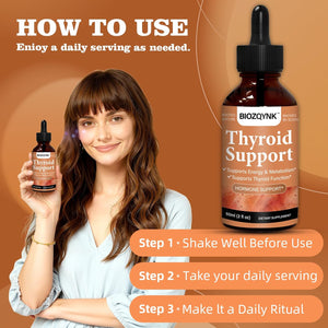 Thyroid Support Liquid Drops – Multi-Nutrient & Herbal Balance Formula with Iodine, Selenium, Zinc, Ashwagandha, Schisandra & Kelp – Metabolism, Energy & Focus Support – 2 Fl Oz (60 Ml)