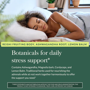 Gaia Herbs Adrenal Health Nightly Restore - Herbal Supplement with Ashwagandha, Magnolia Bark, Cordyceps, Lemon Balm & More* - 120 Vegan Liquid Phyto-Caps (60 Servings)