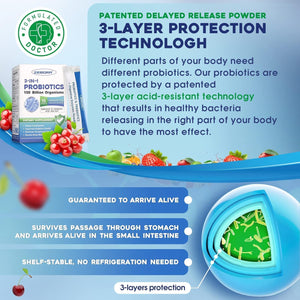 Probiotics for Women & Men - 100 Billion plus Digestive Enzymes & Prebiotics, Highest Potency 3-In-1 Complete Probiotics for Digestive Health, Immune Support