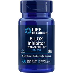 Life Extension 5-LOX Inhibitor with Aprèsflex®, 100 Mg, Standardized Boswellia Serrata Extract, Promotes Joint, Cell & Arterial Health, Gluten-Free, Non-Gmo, Vegetarian, 60 Capsules