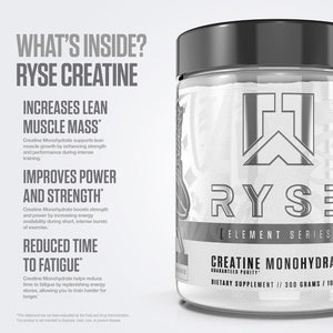 RYSE Creatine Monohydrate Powder - Unflavored - Supports Men & Women Lean Muscle Growth, Strength, Power, and Endurance - Helps Reduce Fatigue and Improve Workout Recovery - 60 Servings