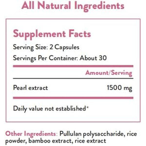 Organic Pearl Powder Capsules 1500Mg | Premium Pearl Extract for Skin Radiance, Eye Wellness & Nail Resilience | 100% Natural Calcium & Amino Acids | Non-Gmo, Vegan, 60 Capsules