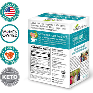 Guava Leaf Tea 24 Tea Bags - 100% Organic Natural Guava Leaves Tea - Hojas De Guayaba Organica for Immune Support, Digestion & Relaxation | Herbal Goodness