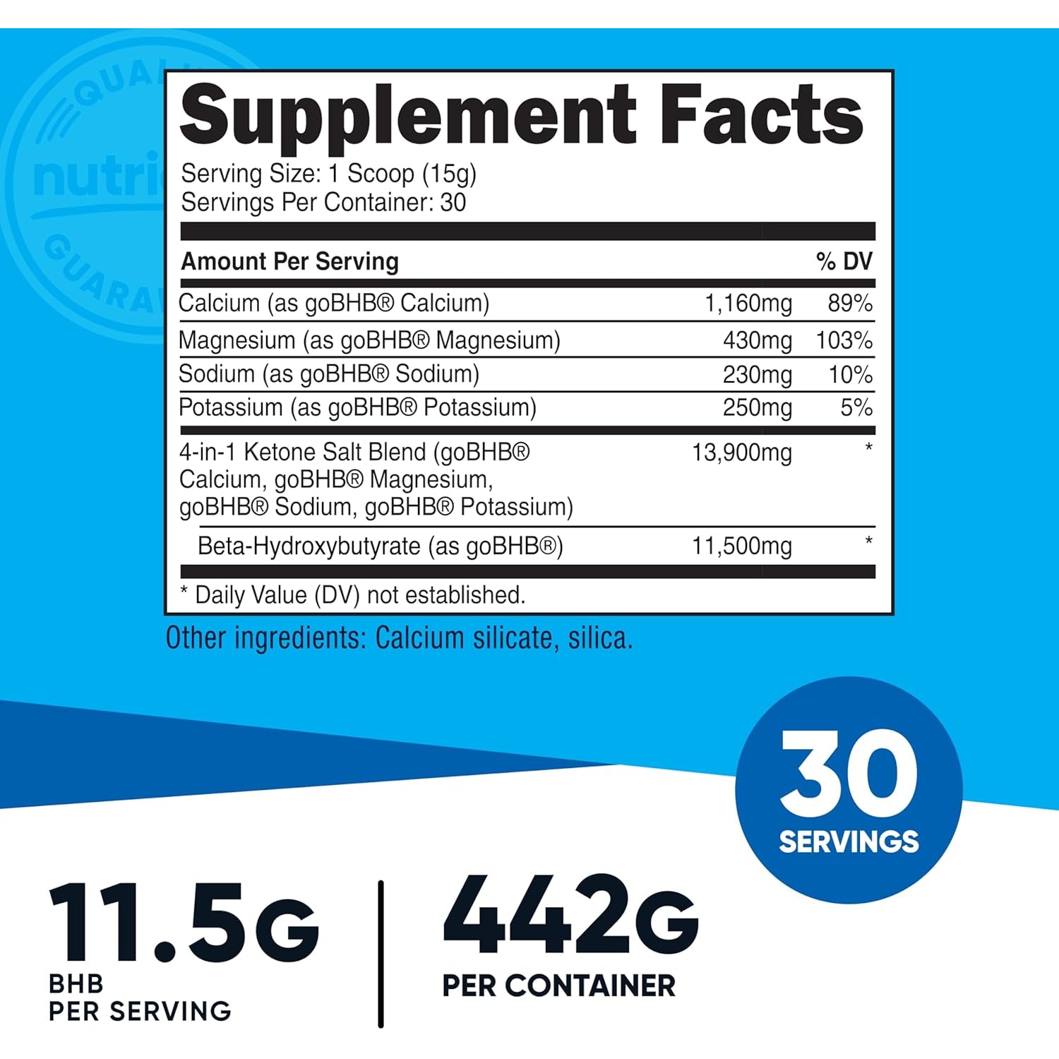 Nutricost Keto BHB Exogenous Ketones 4-In-1 (30 Servings) 12G Beta-Hydroxybutyrate (BHB) per Serving, (Unflavored) - Ketone Salts