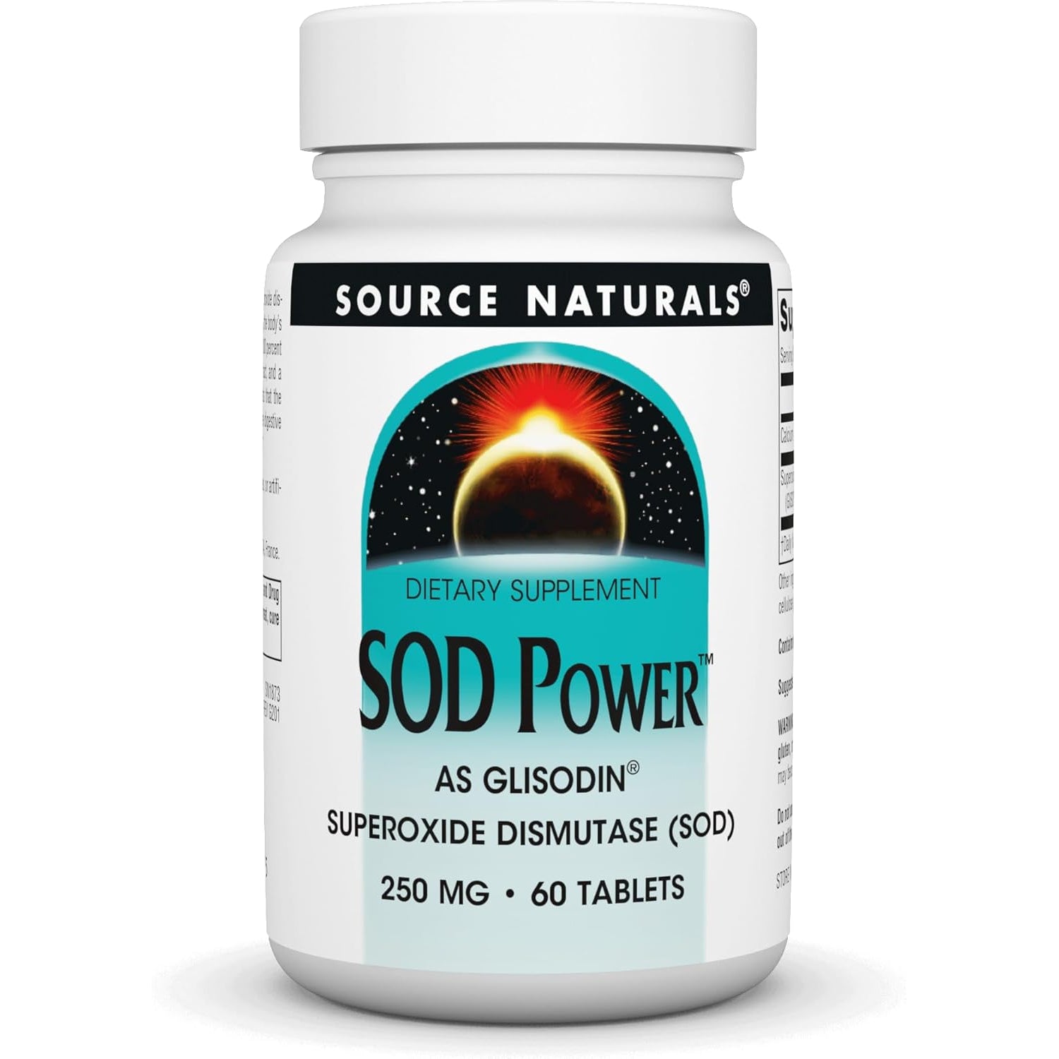 Source Naturals SOD Power as Glisodin Superoxide Dismutase Nutricosmetic Supplement 250Mg - 60 Tablets