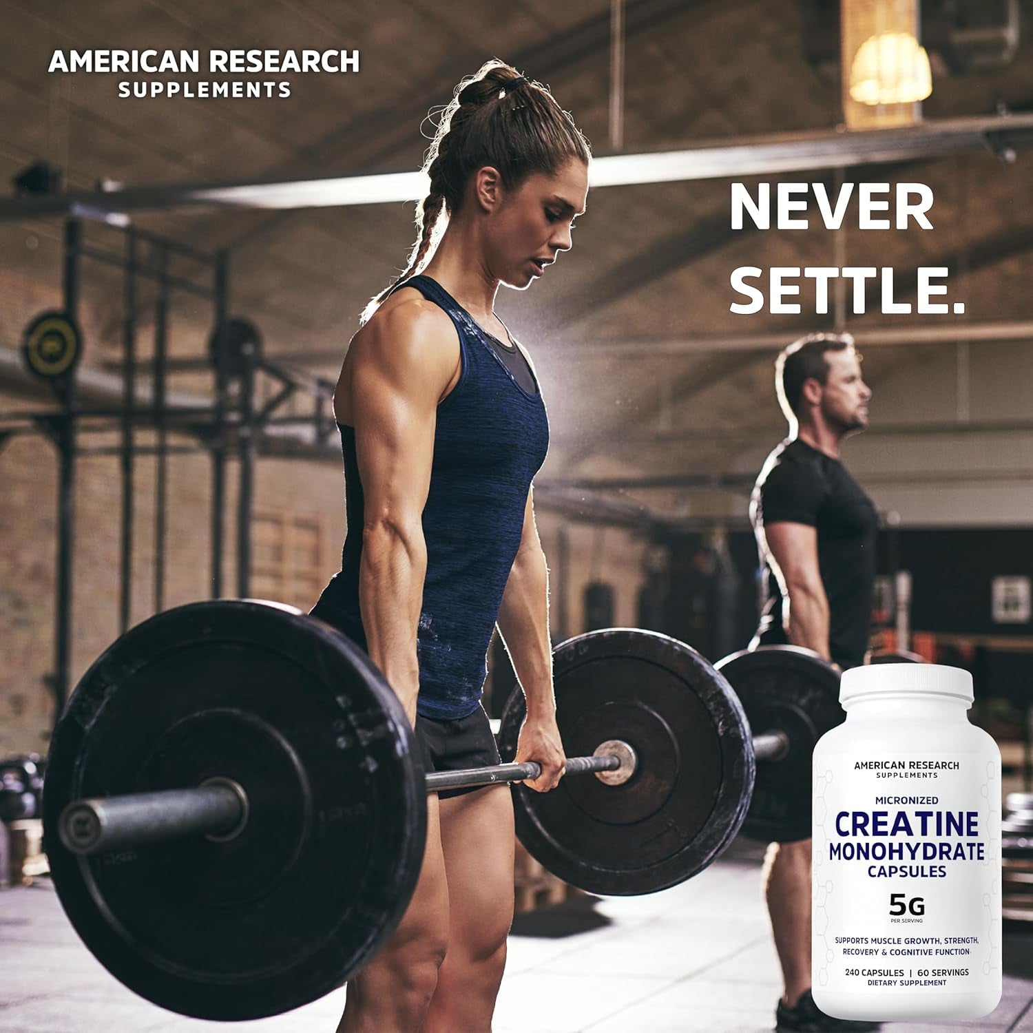 Creatine Monohydrate Capsules 5G | 60 Servings | Vegan | 4 Caps per Serving | Micronized Creatine Pills 5000Mg | 240 Capsules | Creatine Pills for Men & Women | 2 Months Supply | Made without Fillers