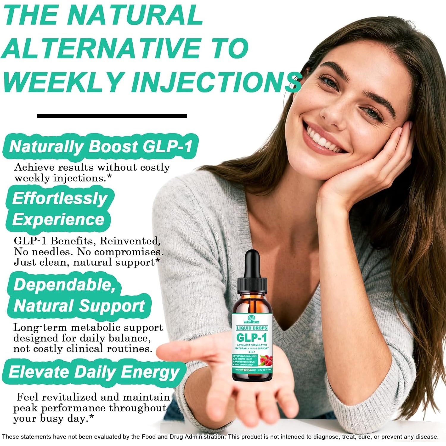 GLP-1 Supplements Drops | 9-In-1 Premium GLP1 Boost W. Berberine, Ceylon Cinnamon, Green Tea Extra- Ct Eriocitrin, Naturally GLP 1 Support for Metabolism & Gut Digestion丨Raspberry, Sugar Free