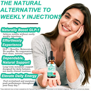 GLP-1 Supplements Drops | 9-In-1 Premium GLP1 Boost W. Berberine, Ceylon Cinnamon, Green Tea Extra- Ct Eriocitrin, Naturally GLP 1 Support for Metabolism & Gut Digestion丨Raspberry, Sugar Free