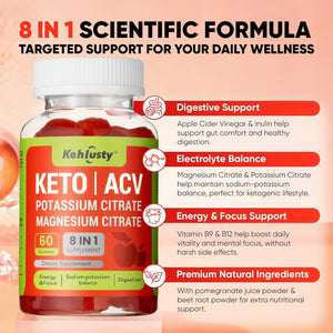 Keto ACV Gummies Advanced for Weight Loss Support, 8-In-1 Keto Apple Cider Vinegar Gummies with B12, Electrolytes, Beet Root & Pomegranate | Supports Digestion, Metabolism & Weight Management