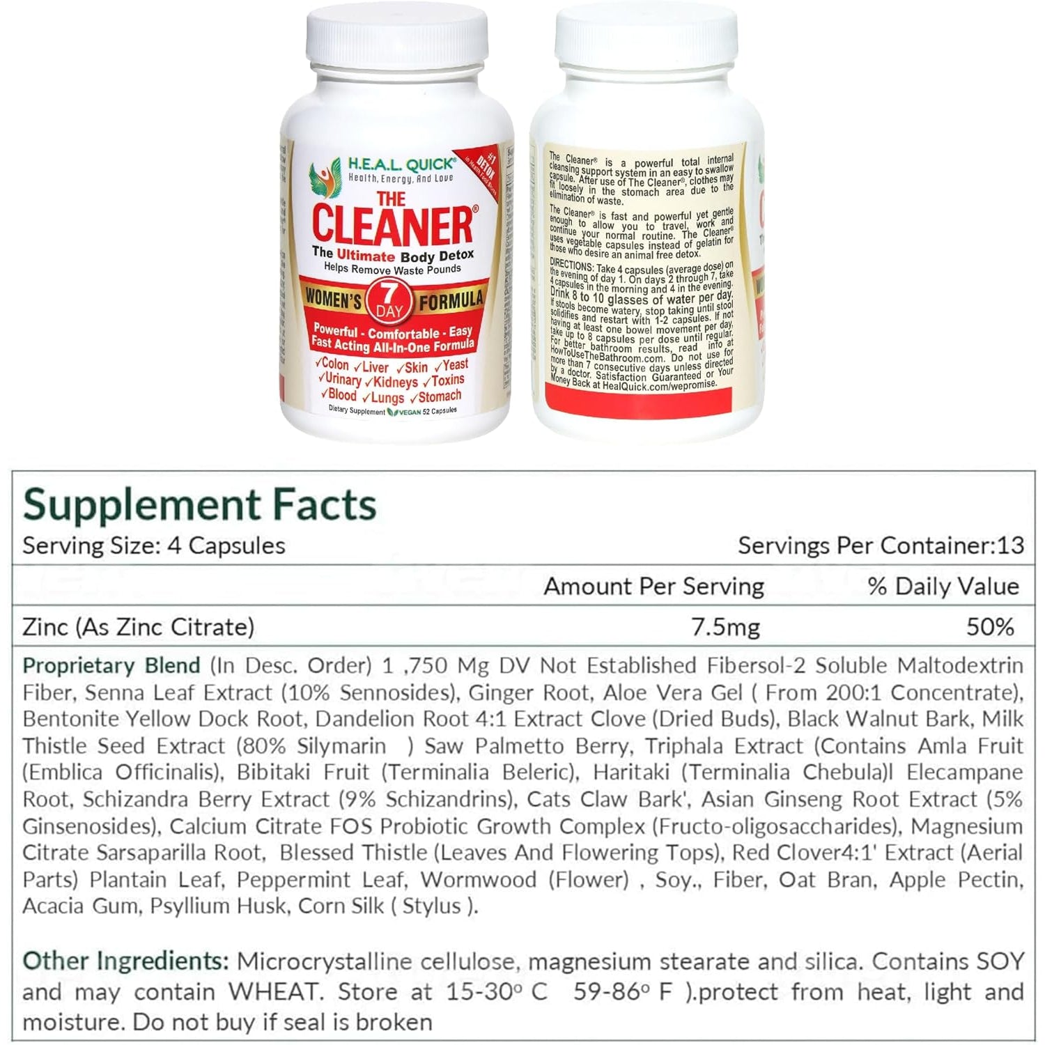 Century Systems the Cleaner Detox, Powerful 7-Day Complete Internal Cleansing Formula for Women, Support Digestive Health, 52 Vegetarian Capsules