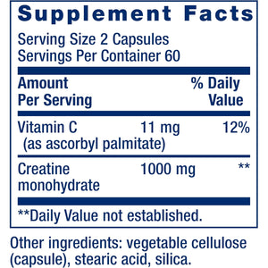 Life Extension Creatine Capsules – Creatine Monohydrate – Promotes Strength, Lean Muscle, Healthy Endurance – Non-Gmo, Gluten-Free – 120 Capsules