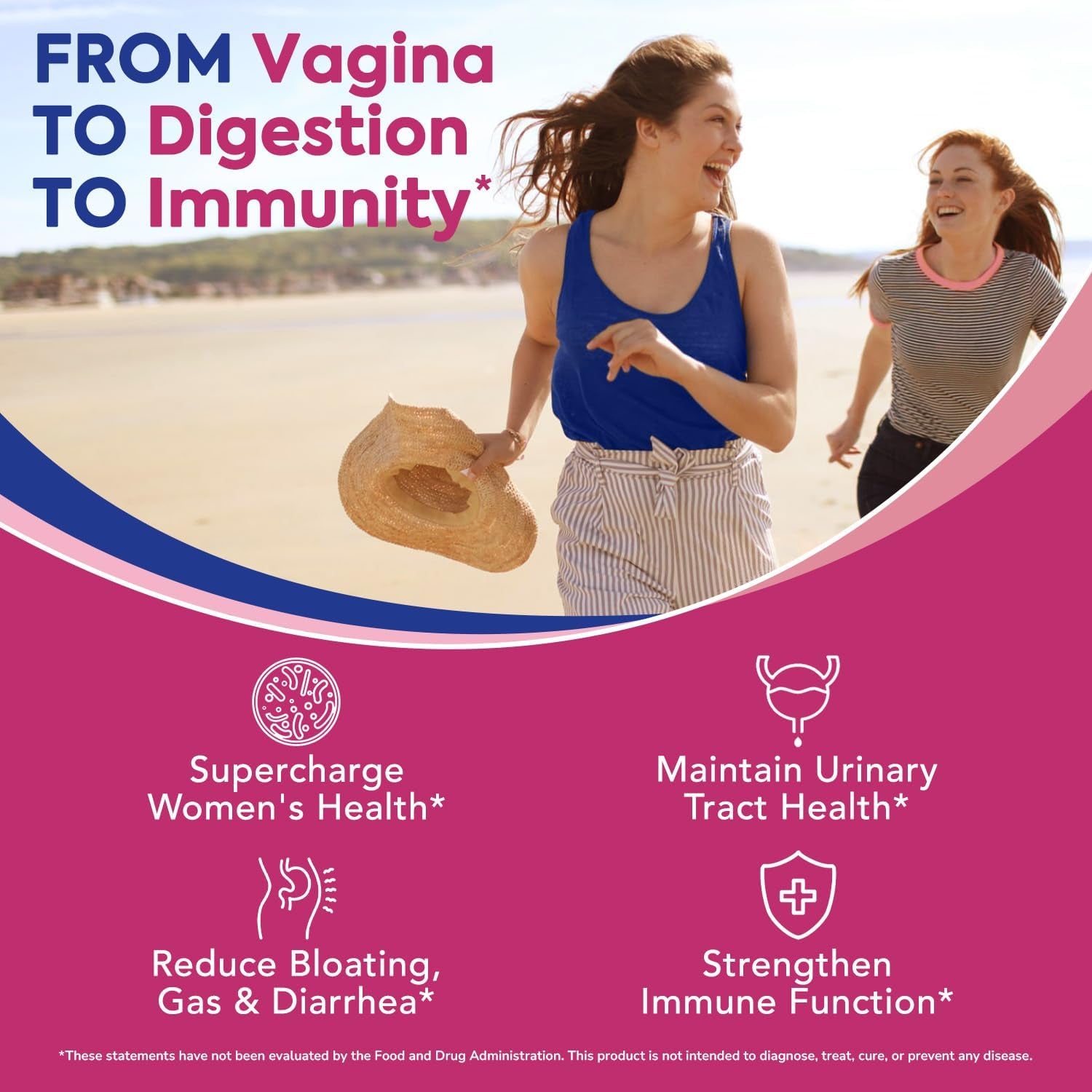 Probiotics for Women, 120 Billion CFU 34 Strains, Prebiotics, Digestive Enzymes, Cranberry, 4-In-1 Feminine Probiotic, Digestive, Vaginal, Immune Support, 30Ct
