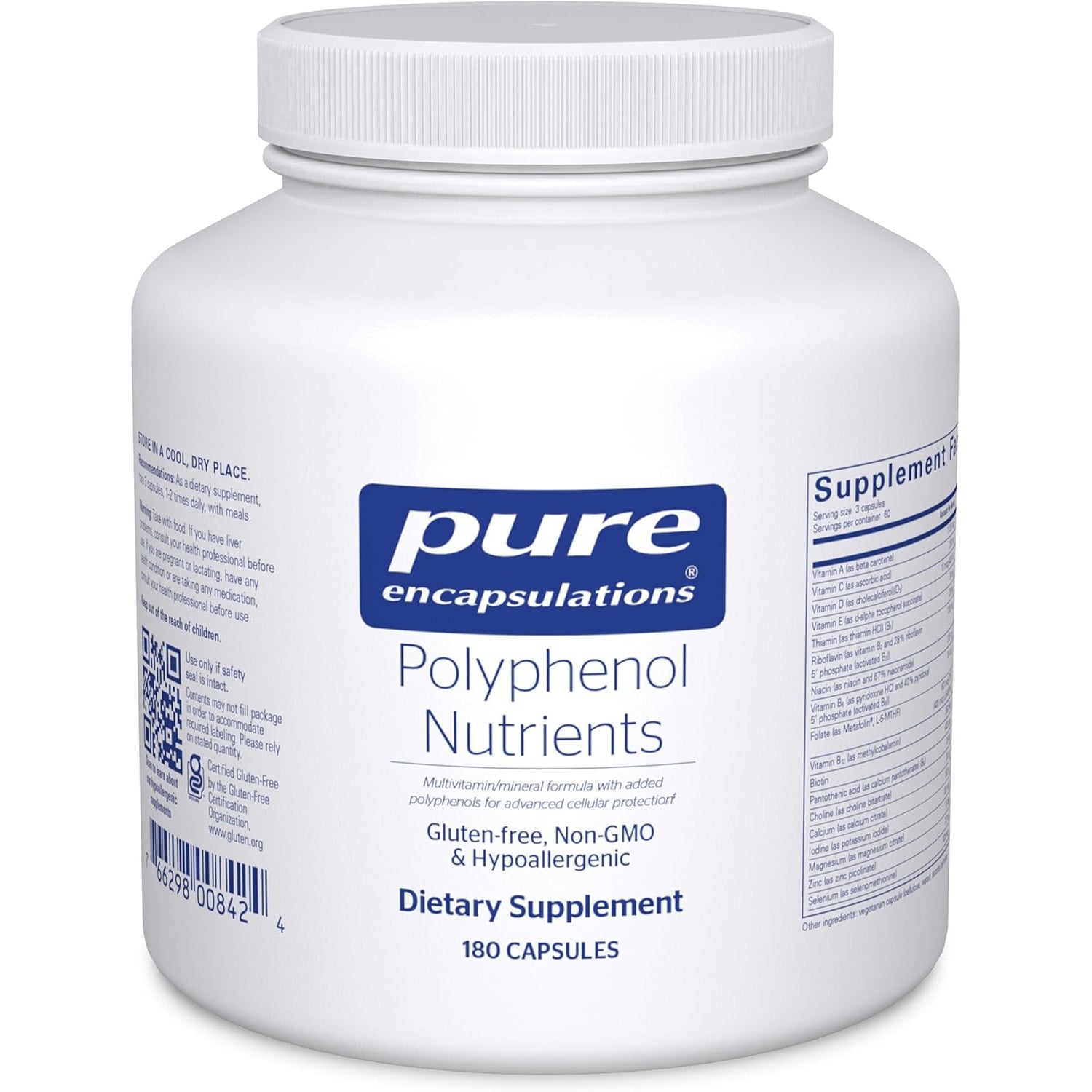 Pure Encapsulations Polyphenol Nutrients | Hypoallergenic Nutrient Dense Multivitamin/Mineral Formula | 180 Capsules