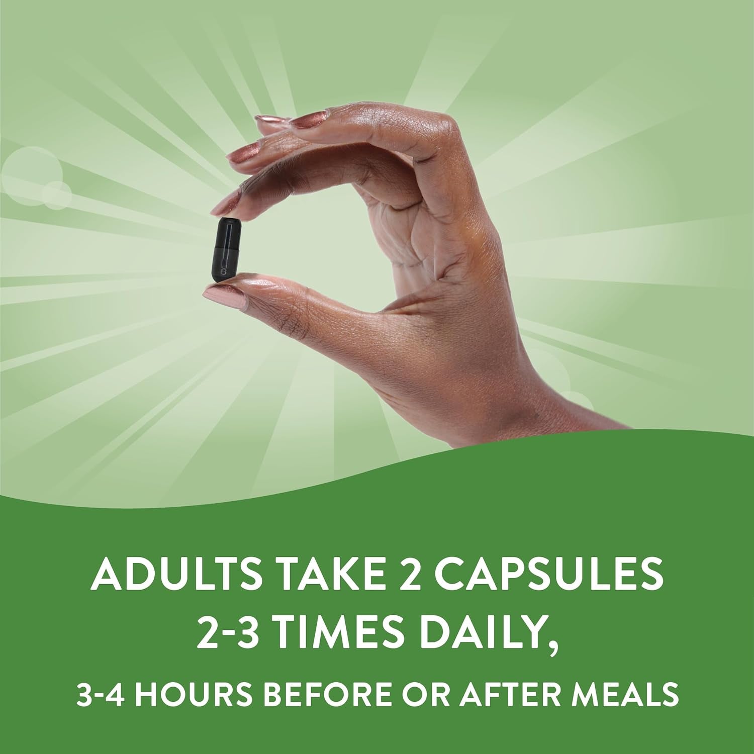 Nature'S Way Activated Charcoal, Binds Unwanted Materials and Gas*, 560Mg per Serving, 360 Capsules
