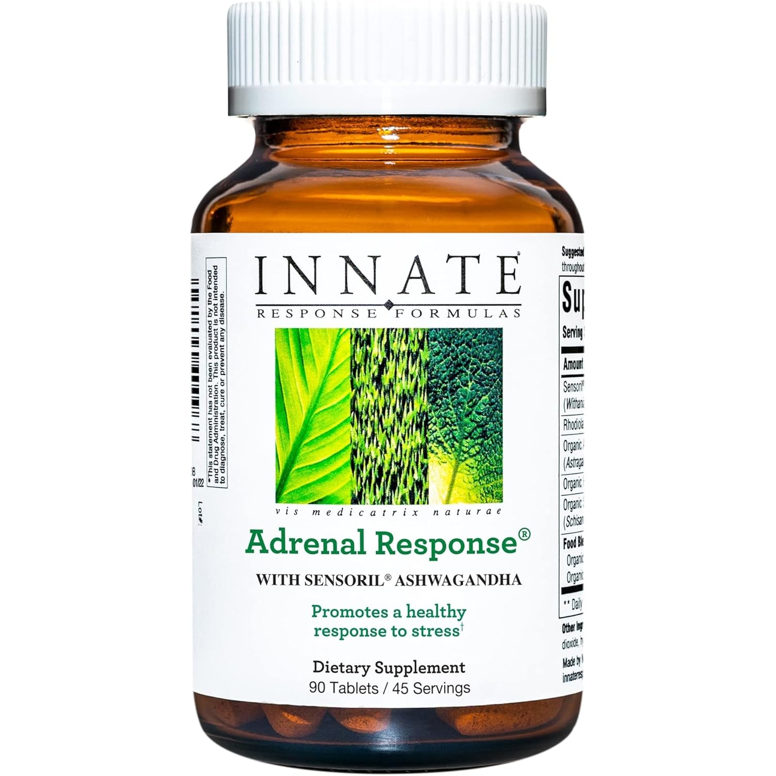 INNATE Response Formulas - Adrenal Response Herbal Supplement - with Ashwagandha - Promotes Optimal Stress Response - Non-Gmo, Vegetarian, and Made without 9 Food Allergens - 90 Tablets (45 Servings)