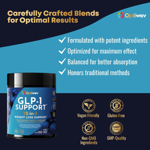 GLP-1 Support Probiotic Weight Loss Supplement - Natural GLP1 Support Appetite Suppressant for Women Men - for Daily Fat Burn Hunger Control Metabolism Boost Gut & Curb Cravings Support