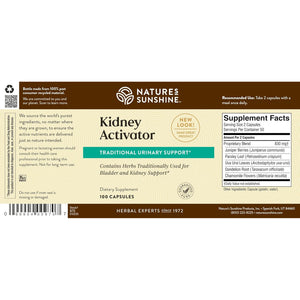 Nature'S Sunshine Kidney Activator Capsules, 100 Capsules | Natural Kidney Supplement Contains Herbs to Support and Enhance Kidney Function and Urine Flow