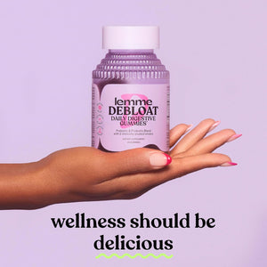 Lemme Debloat - Digestive & Gut Health Gummies with 2 Clinically Studied Probiotics & Prebiotic, Vegetarian, Gluten Free, Non GMO, Blackberry Flavor (60 Count)